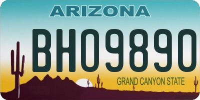 AZ license plate BHO9890