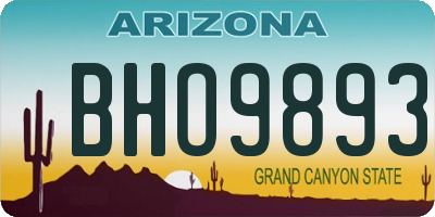 AZ license plate BHO9893