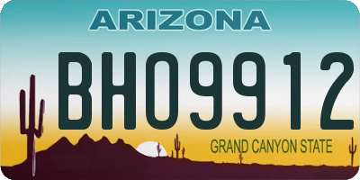 AZ license plate BHO9912