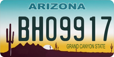 AZ license plate BHO9917