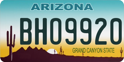 AZ license plate BHO9920