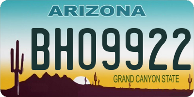 AZ license plate BHO9922