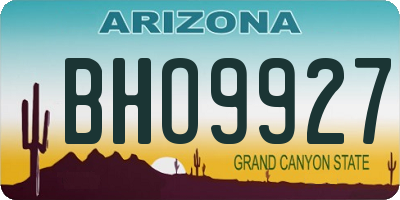 AZ license plate BHO9927