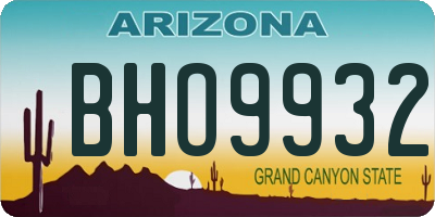 AZ license plate BHO9932