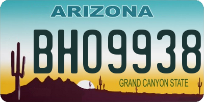 AZ license plate BHO9938