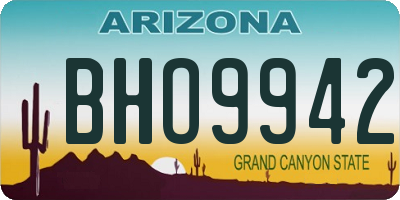 AZ license plate BHO9942
