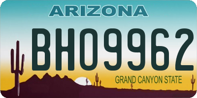 AZ license plate BHO9962