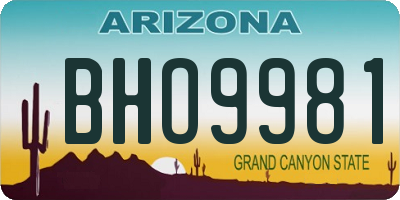 AZ license plate BHO9981
