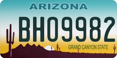 AZ license plate BHO9982