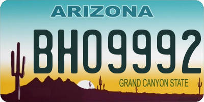 AZ license plate BHO9992