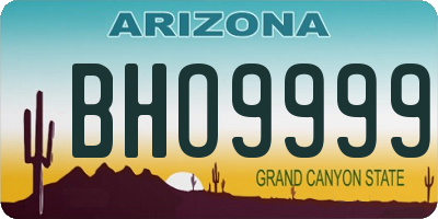 AZ license plate BHO9999