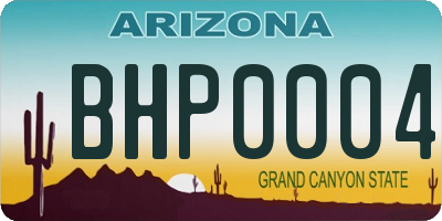 AZ license plate BHP0004