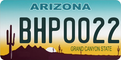 AZ license plate BHP0022