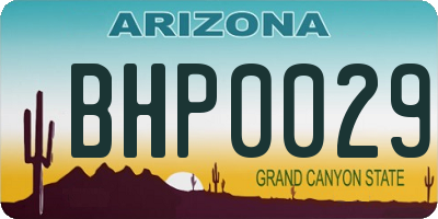 AZ license plate BHP0029