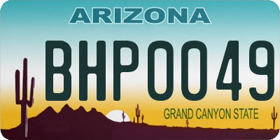 AZ license plate BHP0049