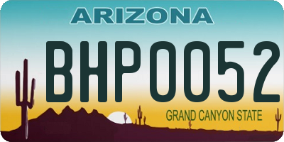 AZ license plate BHP0052