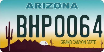 AZ license plate BHP0064