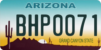 AZ license plate BHP0071