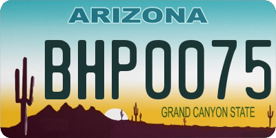 AZ license plate BHP0075