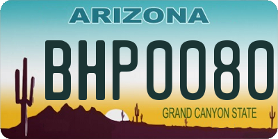 AZ license plate BHP0080