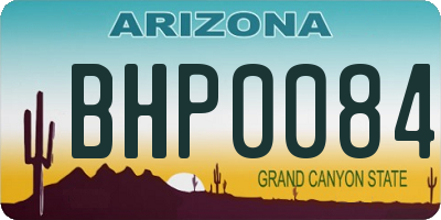 AZ license plate BHP0084