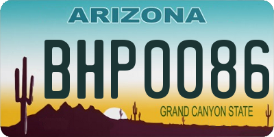 AZ license plate BHP0086