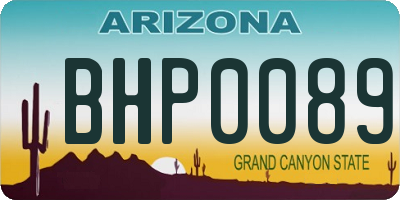 AZ license plate BHP0089