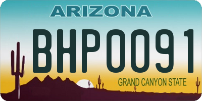 AZ license plate BHP0091