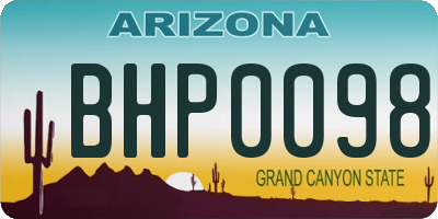 AZ license plate BHP0098