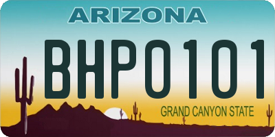 AZ license plate BHP0101