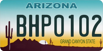 AZ license plate BHP0102