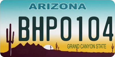AZ license plate BHP0104