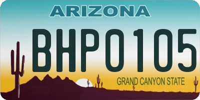 AZ license plate BHP0105