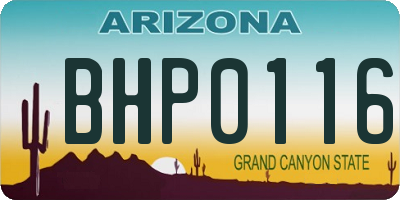 AZ license plate BHP0116