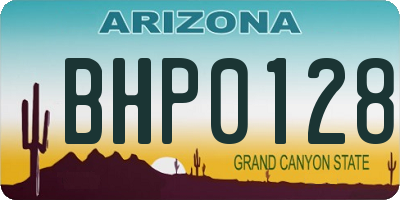 AZ license plate BHP0128