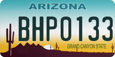 AZ license plate BHP0133