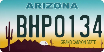 AZ license plate BHP0134
