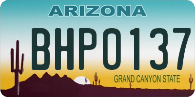 AZ license plate BHP0137