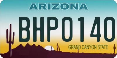 AZ license plate BHP0140
