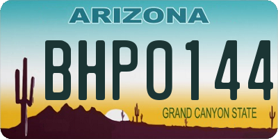 AZ license plate BHP0144