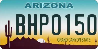 AZ license plate BHP0150