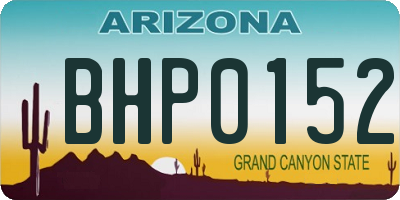 AZ license plate BHP0152