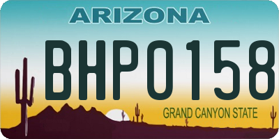 AZ license plate BHP0158