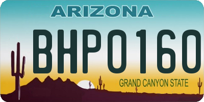 AZ license plate BHP0160