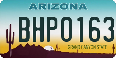 AZ license plate BHP0163