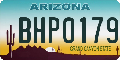 AZ license plate BHP0179