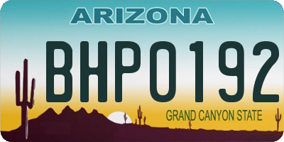 AZ license plate BHP0192