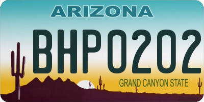 AZ license plate BHP0202