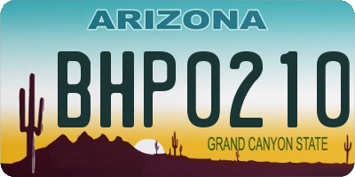AZ license plate BHP0210