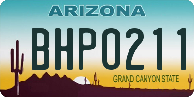 AZ license plate BHP0211